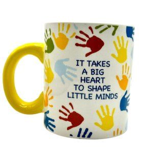 Secret Celebrity Large Mug Teacher Handprint Multi Colored Coffee Tea Cup 16 oz